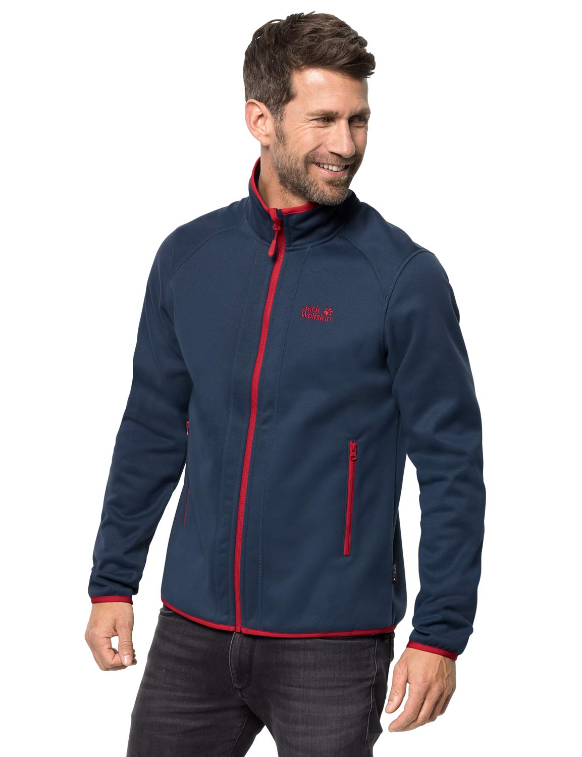 Jack Wolfskin Men Hydro Fleece Jacket - Dark Indigo, Size 2