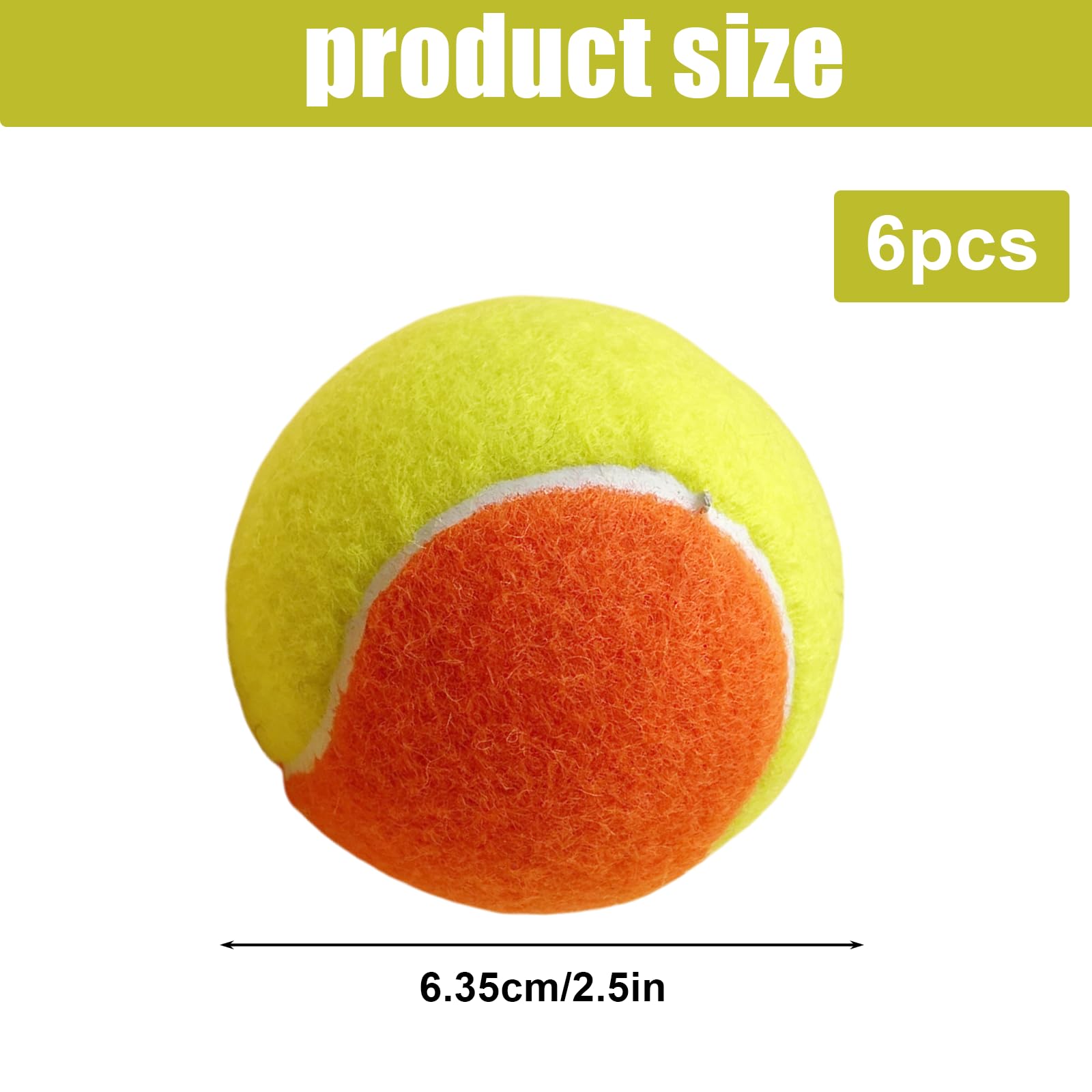 Image secondaire de WANDGU Lot de 6 balles de tennis : balles de tennis pour chien & entraînement avancé en polyester avec sac en filet pour l'agilité