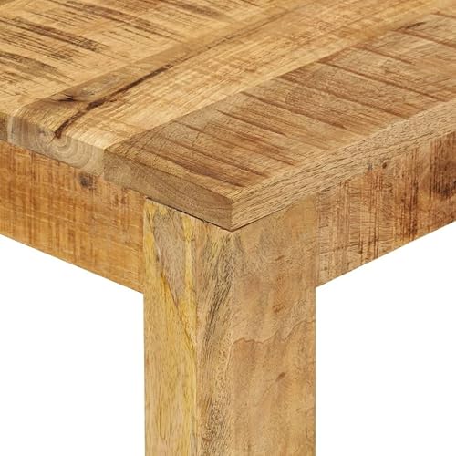 Miniatura 5 de Solid Mango Wood Dining Table 43.3"x21.7"x29.9" Rustic Kitchen Table with Sturdy Iron Frame Counter Height Narrow Design for Small Spaces Dining