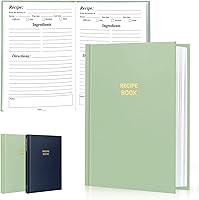 Serrenf Blank Recipe Book: Waterproof Hardcover Notebook, 186 Pages with Index & Conversion Charts, Spring Green