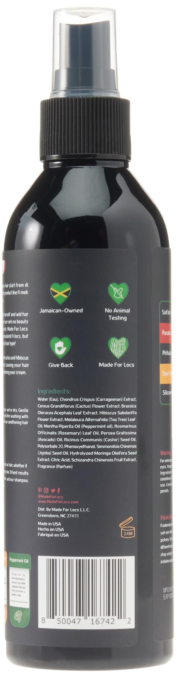 Made For Locs Jamaica Refresher Spray | Locs Moisturizer | Locs Deodorizer | Amazing Scents (Tropical, 8 oz)