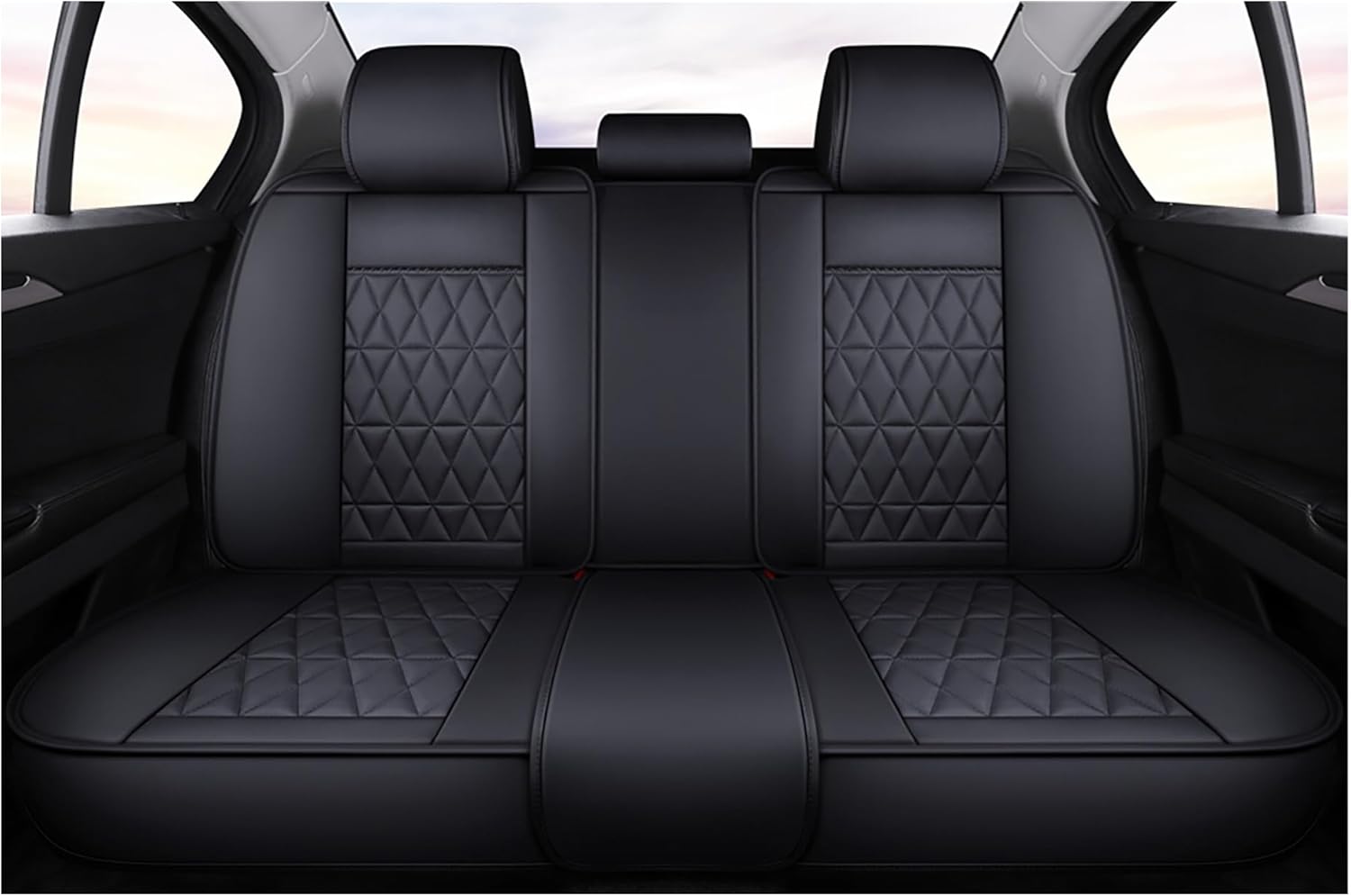 Leather Car Seat Covers,Waterproof Seat Covers Full Set with Airbag Compatible,Universal Automotive seat Covers for Cars SUV Trucks Pickup