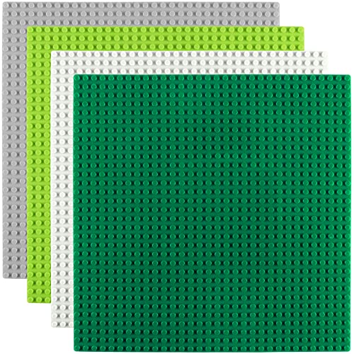 StarryTiger Lot de 4 Plaques de Base Classiques, Plaques de Base Compatible Avec Toutes Marques, Jeux Créatifs, Mutlicolore Plaque de Base pour Jeux de Construction, Jouets Éducatifs, 25,5 x 25,5 cm