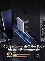Vista 4 de UGREEN Nexode Cargador USB C GaN de 100W, Adaptador de Corriente Rápido Compacto Plegable de 4 Puertos para Cargador de Laptop para MacBook Pro/Air