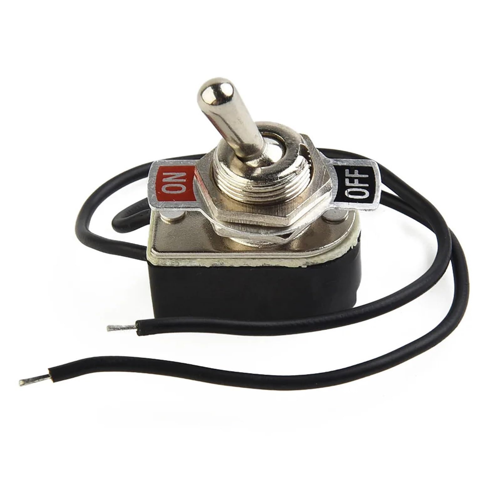 1 interruptor basculante de palanca precableado de 2 pies, encendido/apagado, herramientas eléctricas con cable y contactos, 6 A/125 V