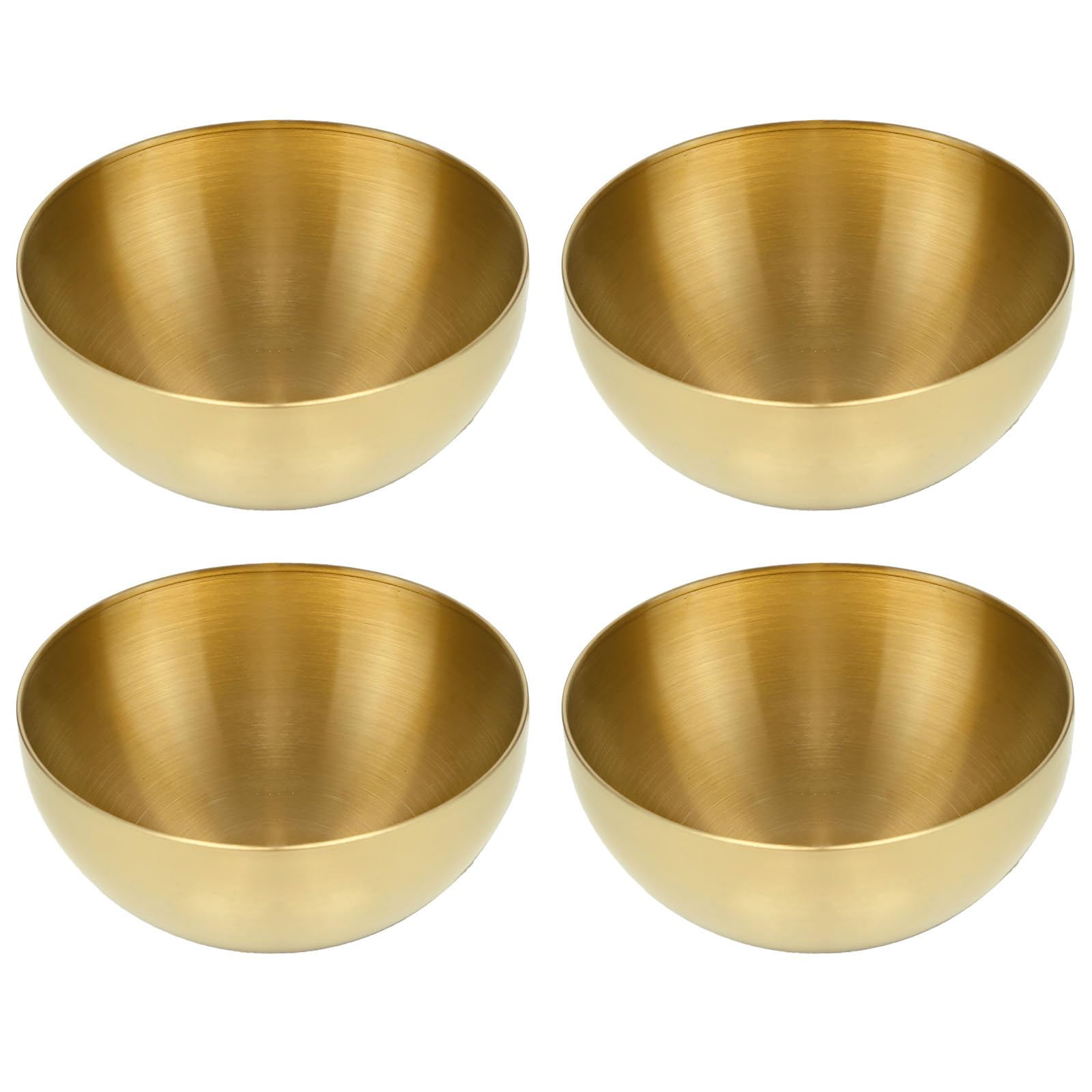 4 Pezzi Ciotole Oro 15 cm Ciotole Coreane Acciaio Inox Dorato Ciotola Insalata Oro Ciotola Cucina per Ramen Insalata Zuppa Frutta (15 x 7 cm)