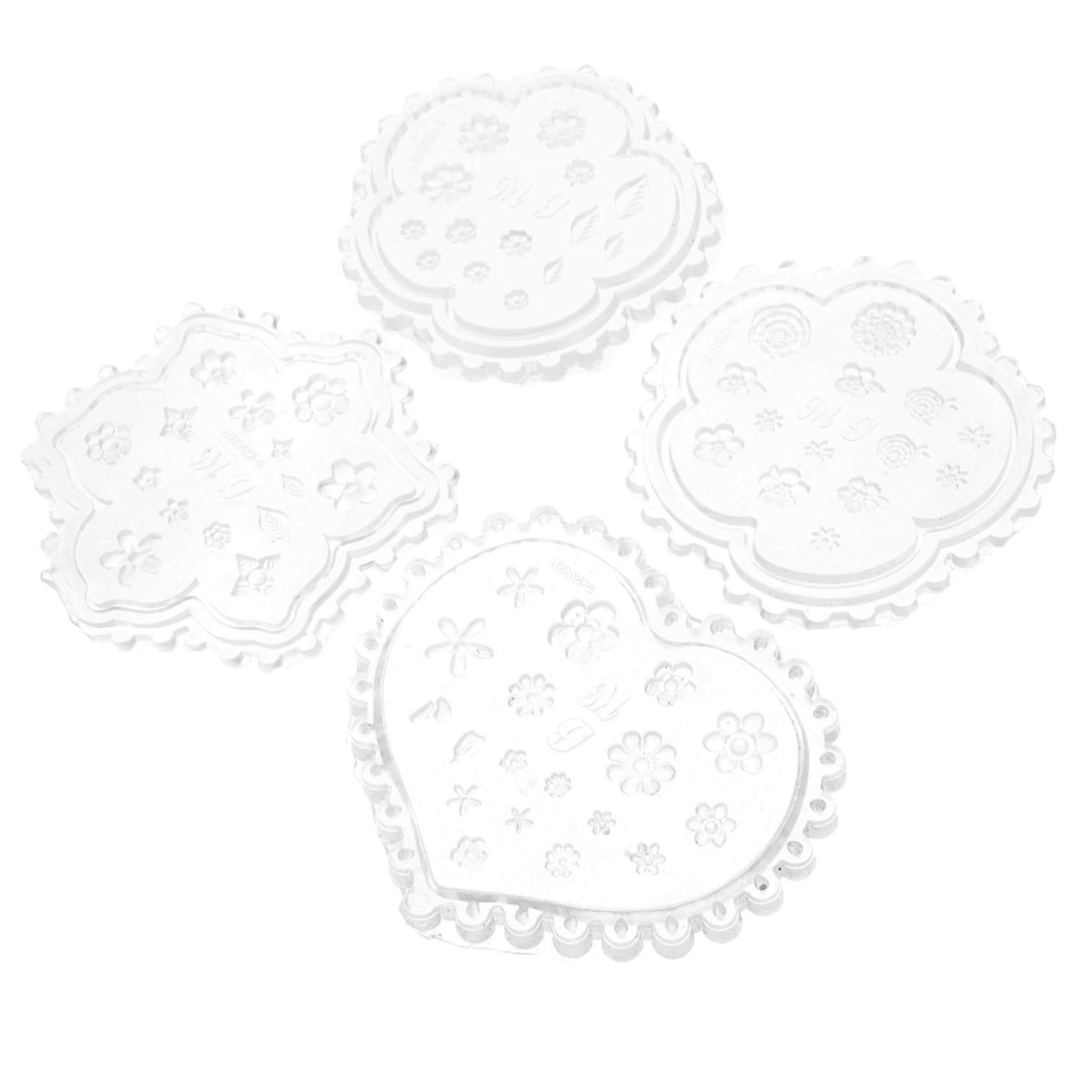 HOMSFOU 4 Set Stampo Per Intaglio Nail Art Fabbricazione Argilla Stampo in Silicone Per Intagliare Le Unghie Strumenti Per Unghie Fai Da Te Gel Di Silice 4 Pezzi*4