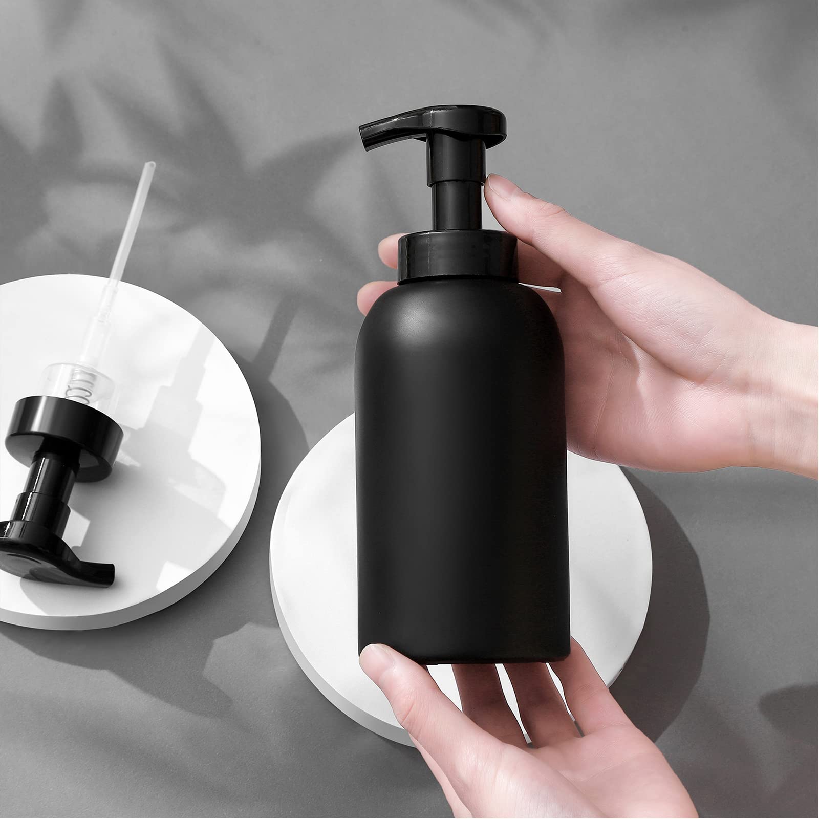 Foaming Hand Soap Dispenser Glass Jar Foam Dish Soap Dispenser for Bathroom and Kitchen Sink Liquid Pump Bottle for Shampoo Body Wash - Image 3