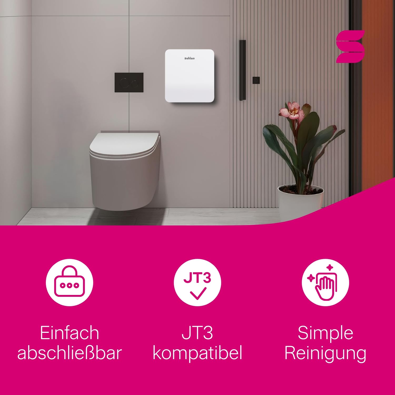 Satino HYGINITY Jumbo Toilettenpapier Spender - Made in Germany – Toilettenpapierspender mit Füllstandsanzeige - für Gewerbe & Industrie – weiß