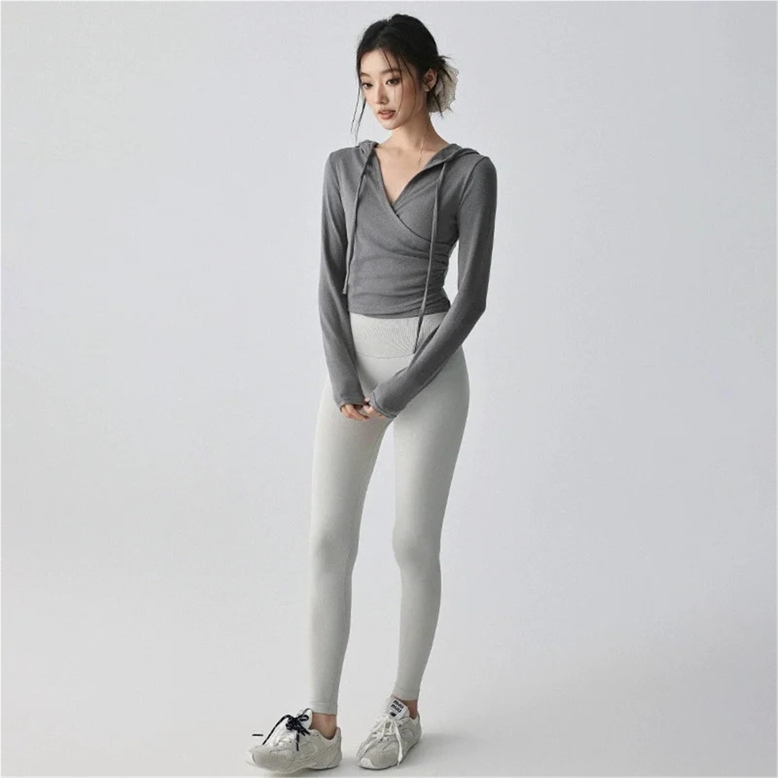 Manteau de Sport Chemise Femme Yoga Slim Manches Longues