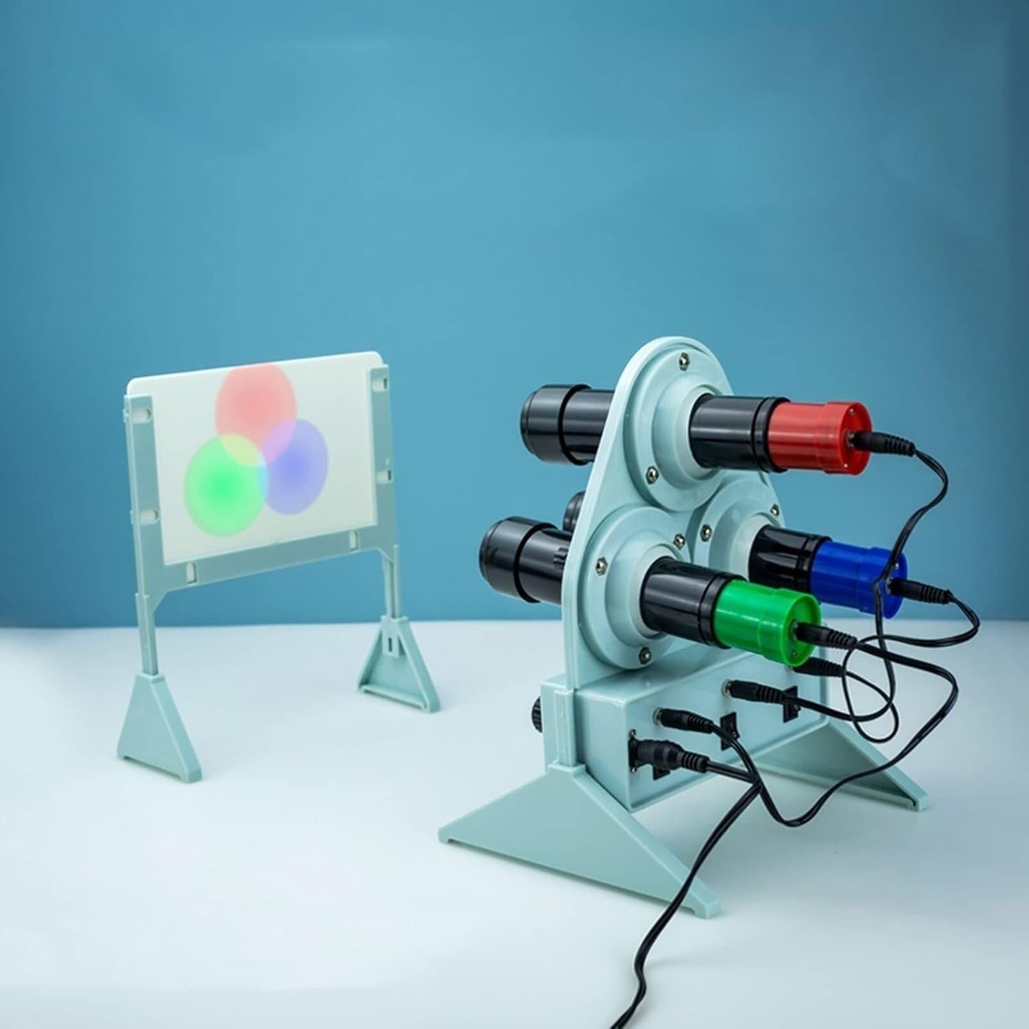 ZXYHLLGK Adjustable RGB Three Primary Color Optics Demonstrator, Focusable Red Green Blue LED Light Source Kit for Additive Mixing & Synthesis Physics Experiments