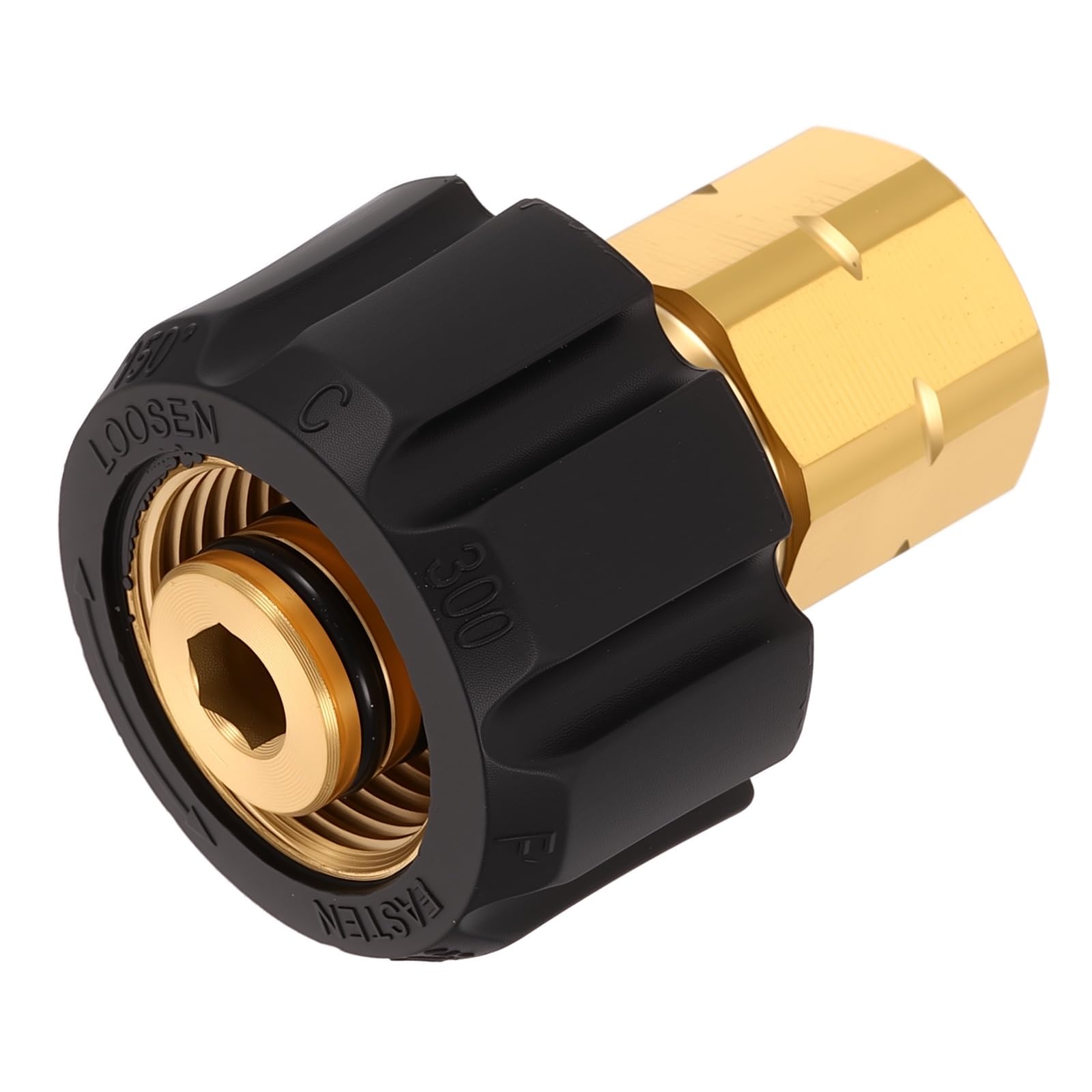 sourcing map Pressure Washer Adapter, M22 14mm Female to G3/8" Female Brass Quick Connect Fittings Swivel Adapter for Pressure Power Washers Hose