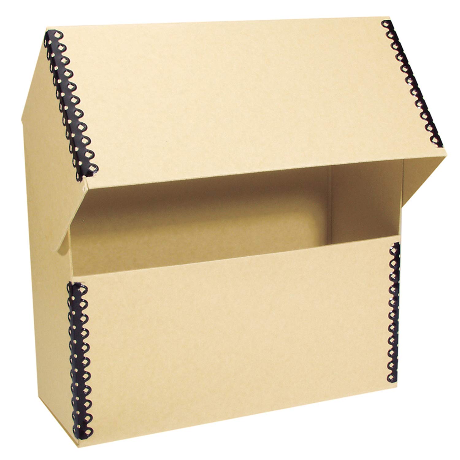 Lineco Archival Document Storage Box with Metal Edge, Acid-Free Tan Boxboard, Organize and Store Files, Prints, Photos, Legal-Sized Document Case 15.5" x 10.5" x 5" Wide