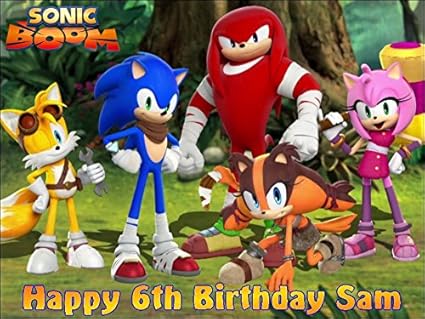 Sonic Boom Glacage Comestible Personnalisable Pour Gateau D Anniversaire Amazon Fr Cuisine Et Maison