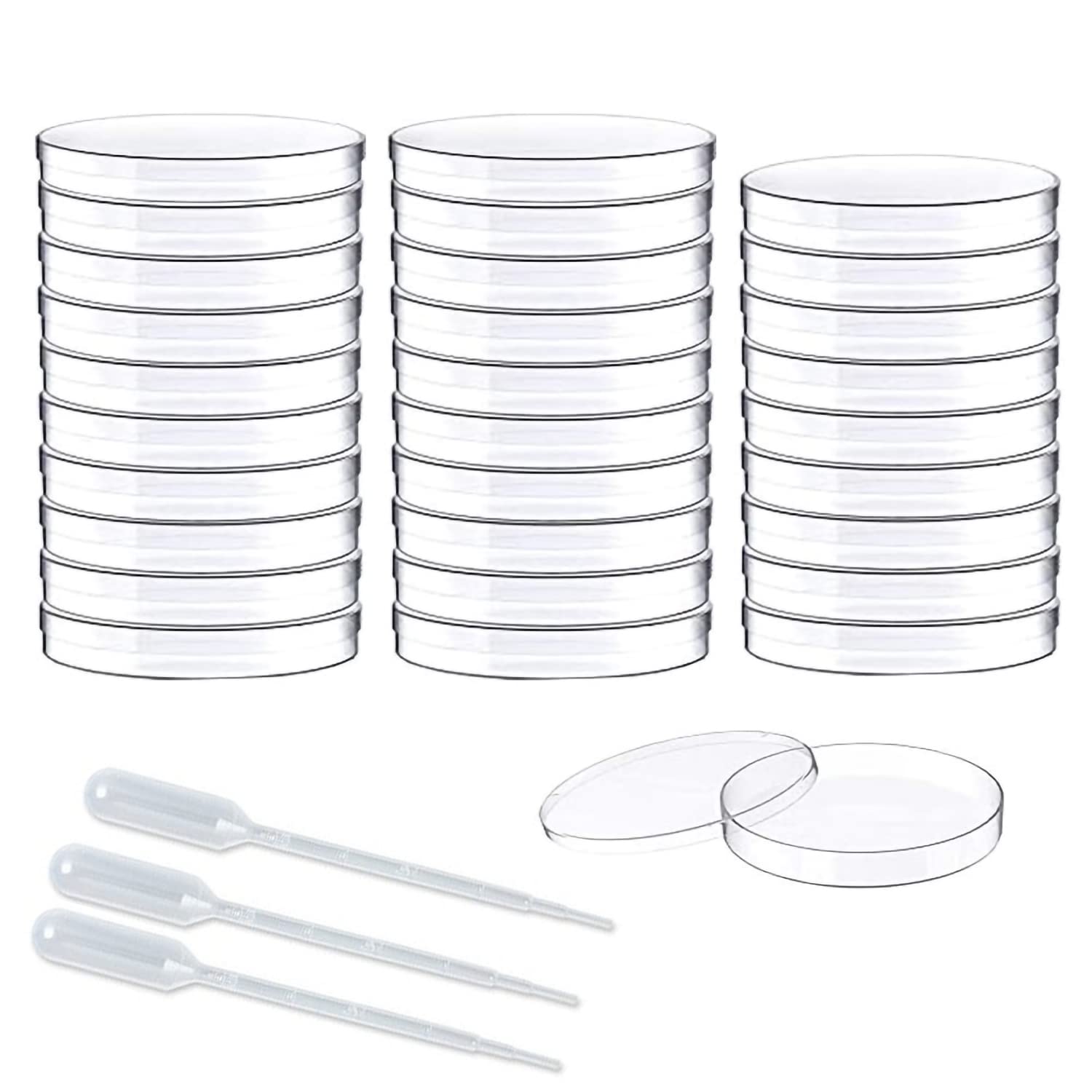 Clear & Sure 20 Pcs Sterilized Plastic Petri Dishes 90mm with 20Pcs Plastic Transfer Pipettes 3ml (B0BXX3JRKD) Amazon Price History, Amazon Price Tracker
