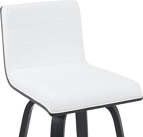 Miniatura 213 de Armen Living Vienna - Taburete giratorio de 26 pulgadas de altura de mostrador de piel sintética gris y madera de nogal Piel sintética