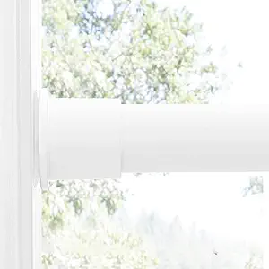 RYB HOME Tension Curtain Rod No Dirll 1 Inch Diameter Rustproof Heavy Duty 28 to 48 Inch Adjustable Short Small Curtain Rod for Cafe Kitchen Living Room Shower Bathroom,Matte White