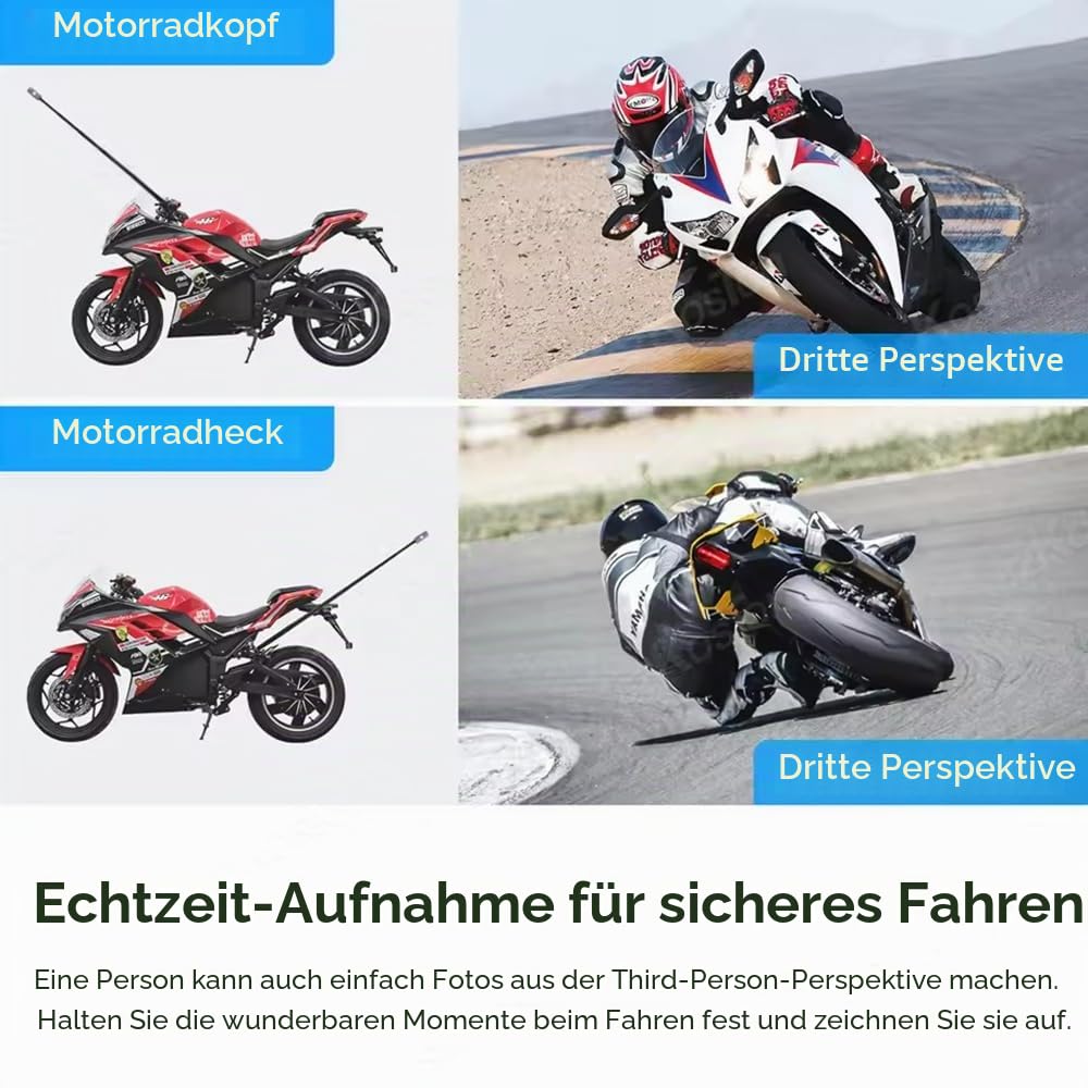 Lenker Action Kamera Halterung,Super Clamp Magic Arm Kamera Mount ,Action Kamera Motorrad Mount,mit verstellbare 193cm Selfie Stick,360-Grad-Drehung,Aluminiummaterial,für Insta360 XR2 DIY Montage