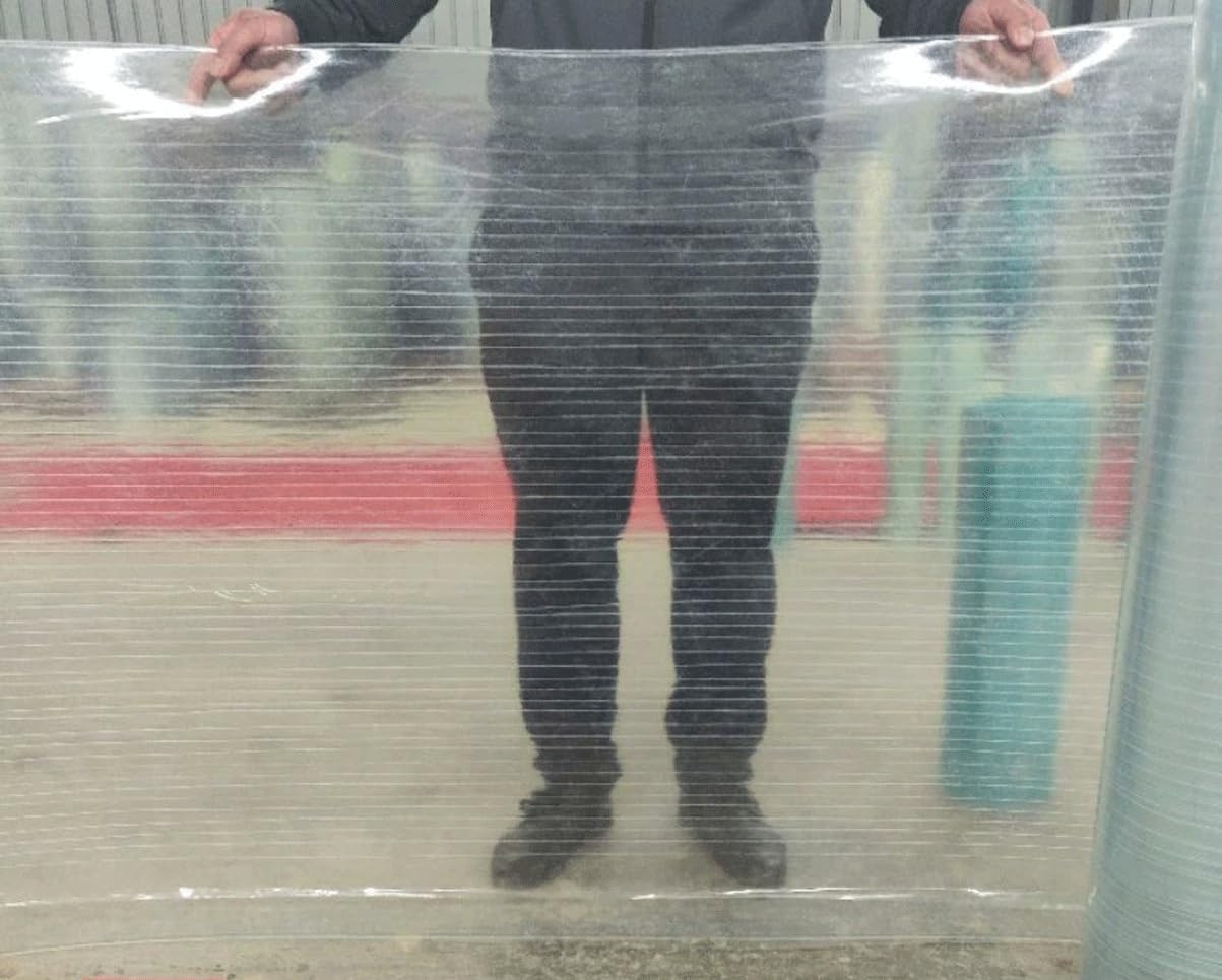 Plaque Toiture Polycarbonate Transparent Flexible Résistante aux Intempéries pour Serre Pergola Carport Terrasse et Protection Extérieure(0.5m x 4m)