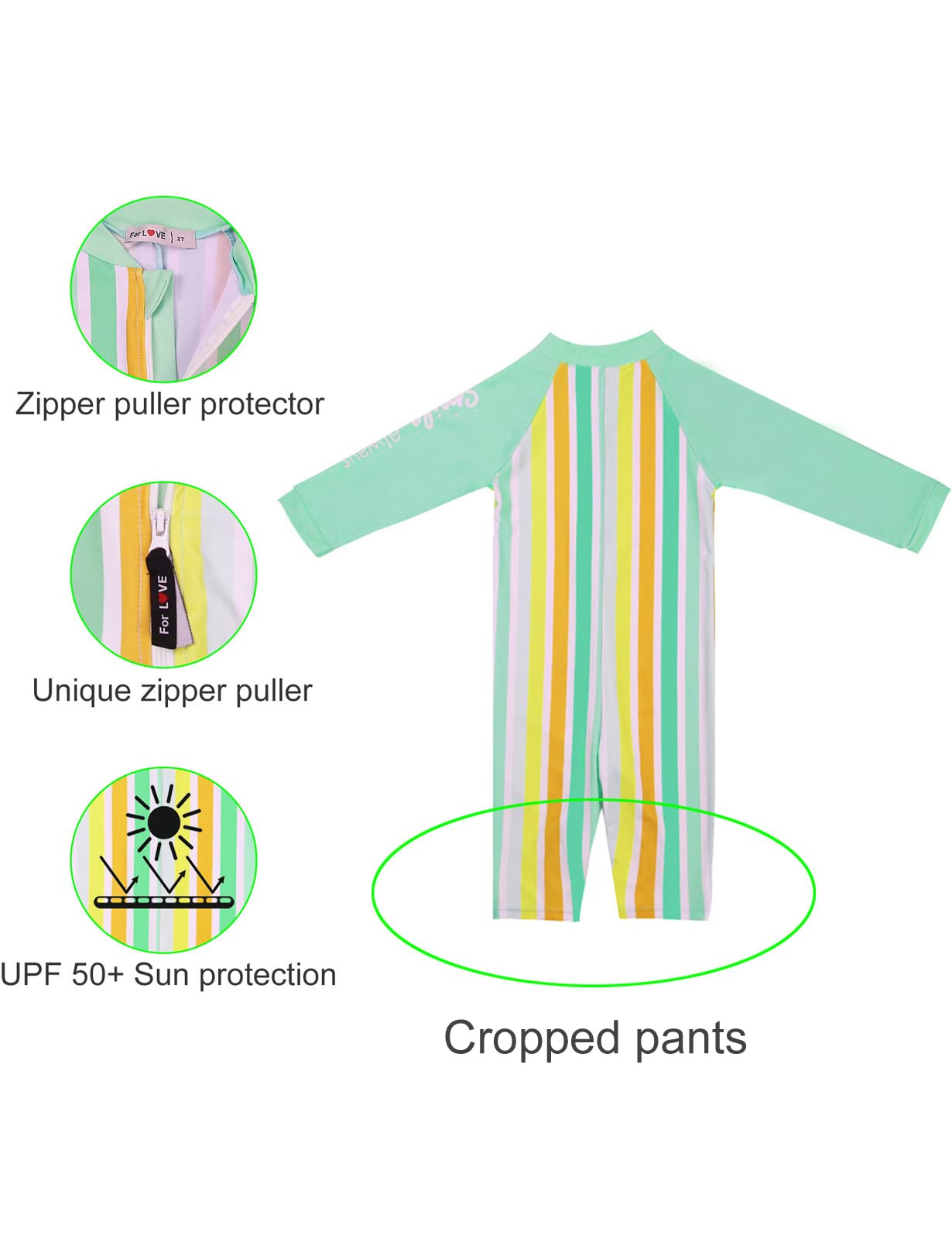 weVSwe Baby Toddler Boy Swimsuit Long Sleeve Baby Swimwear UPF 50+ Sun Protection Rash Guard Swimming Costume with Crotch Zipper 0-3 Years — view 126