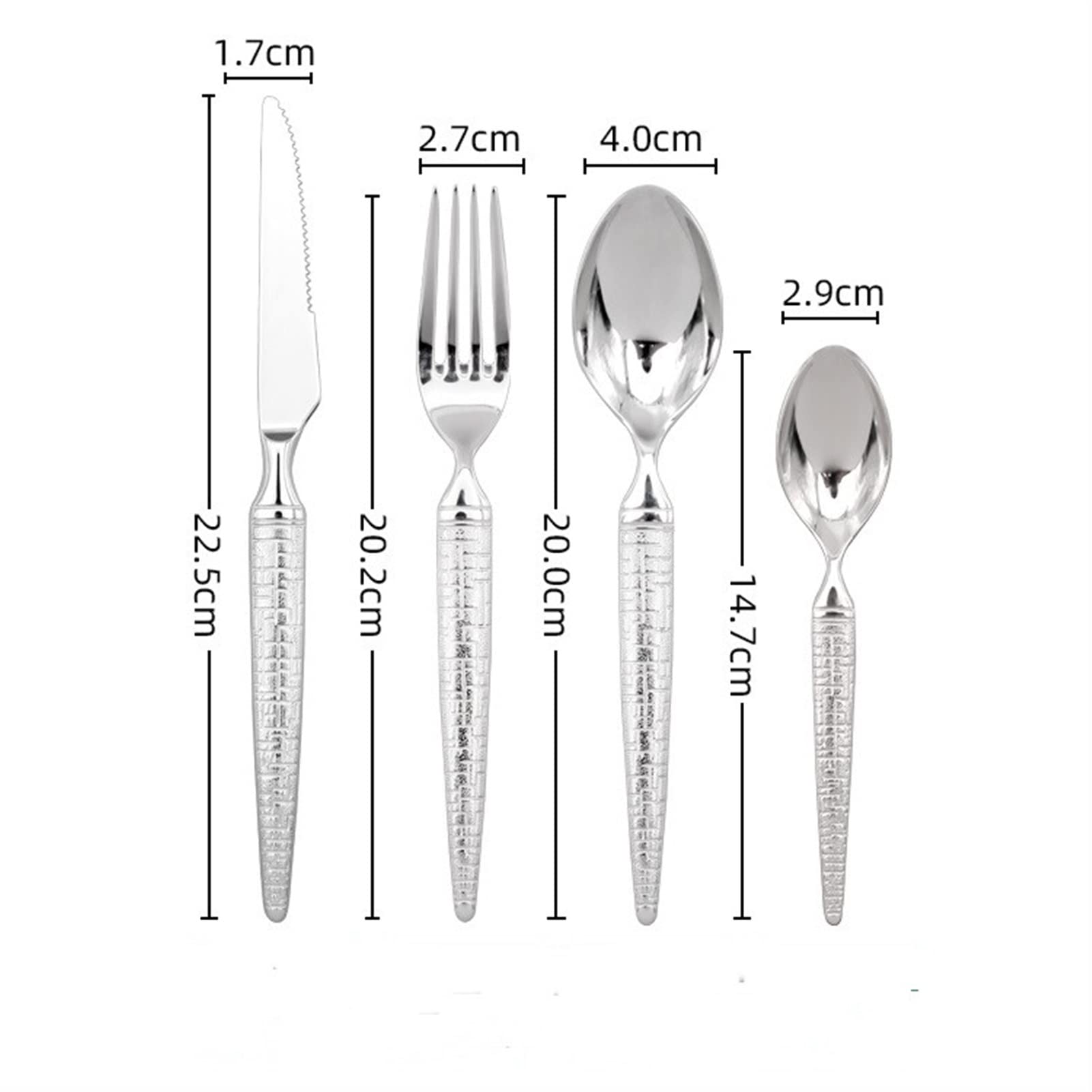 4-teiliges Reisegeschirr-Set für Männer, Gabel, Löffel, Messer, für Restaurant-Küchengeräte-Sets, Edelstahl-Besteck, Assiettes, Abendessen-Sets