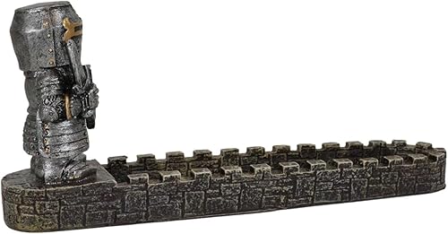 Miniatura 3 de Ebros Gift Anime Chibi Medieval Caballero de la Cruz Templario Cruzado en Castillo Fortaleza Guarnición Paseo Cuenca de incienso Soporte Quemador