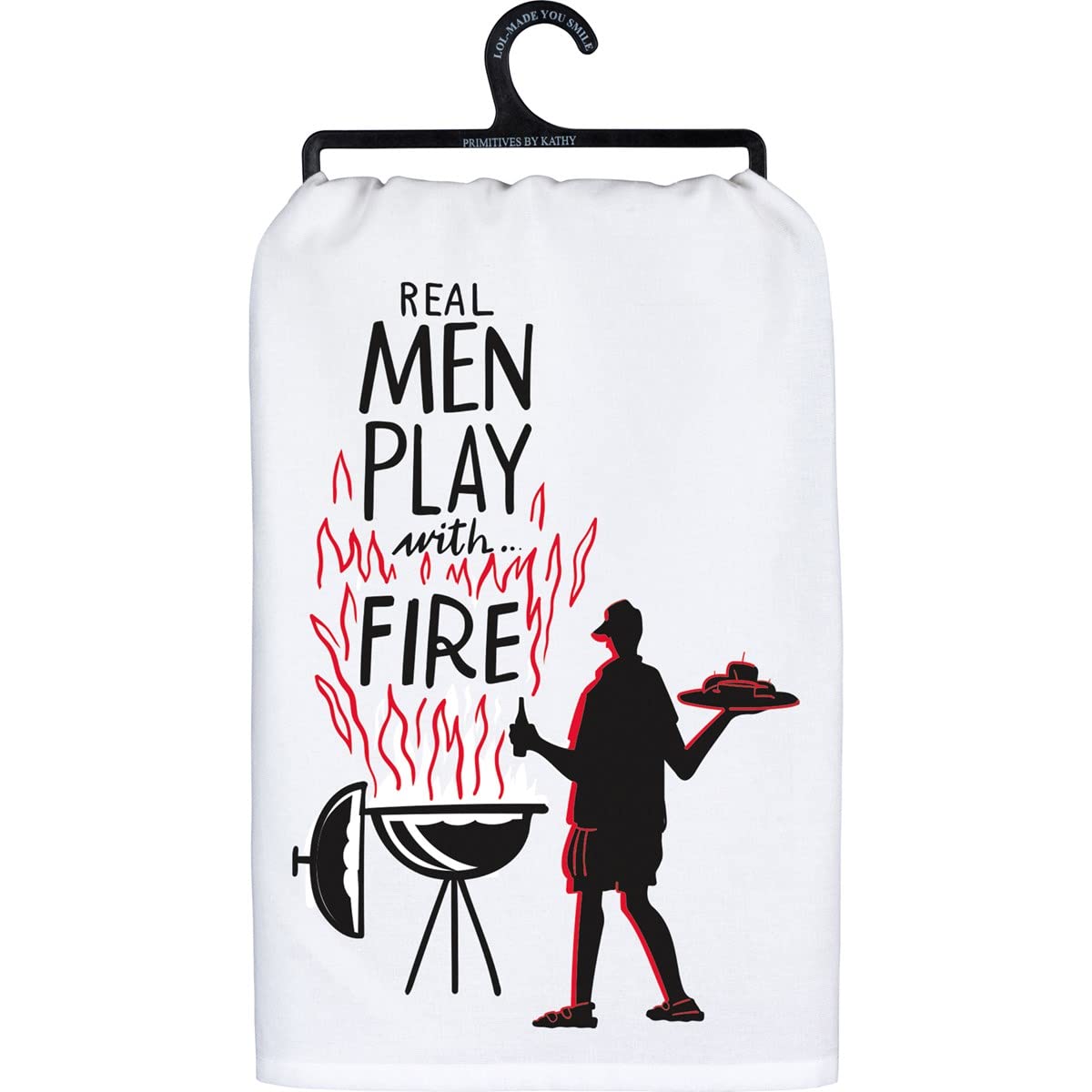 Torchon de cuisine humour Real Men Play avec Fire cadeau homme