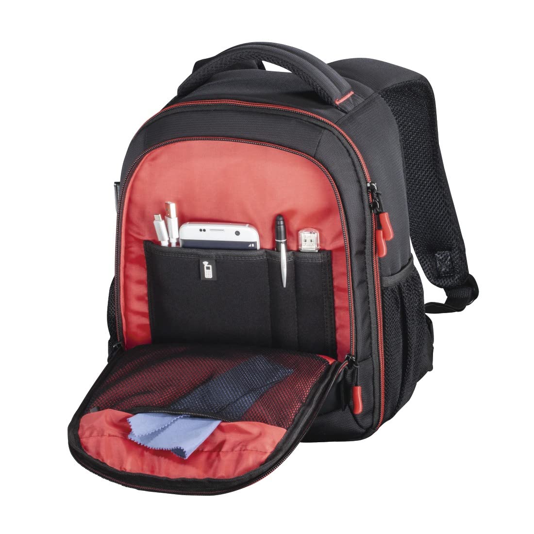 Hama Zaino per fotocamera Miami 150, nero/rosso, Nero, Viaggi