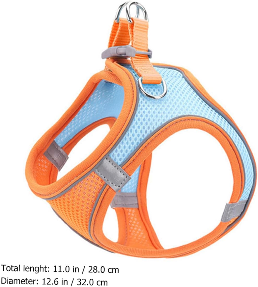 SHOWERORO Pet Vest Leash Set Xs, Breathable Reflective Mesh Dog Harness and Cat Leash, Adjustable Chest Strap for Puppy and Kitten Outdoor Walking Safety