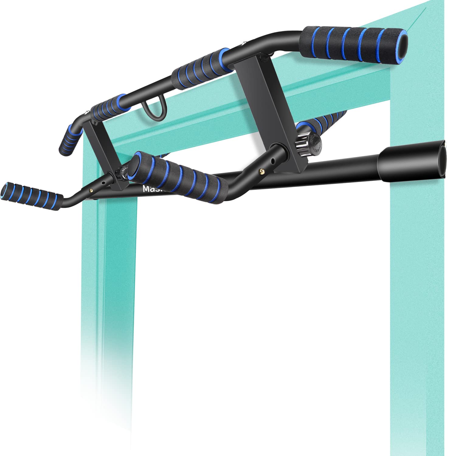 MasiStranth Pull Up Bar for Doorway with Ergonomic Grip , Multifunctional Portable Pullup Bar for Home Gym Exercise, Chin up Bar With Detachable Handle - No Installation needed(Fits Almost All Doors)