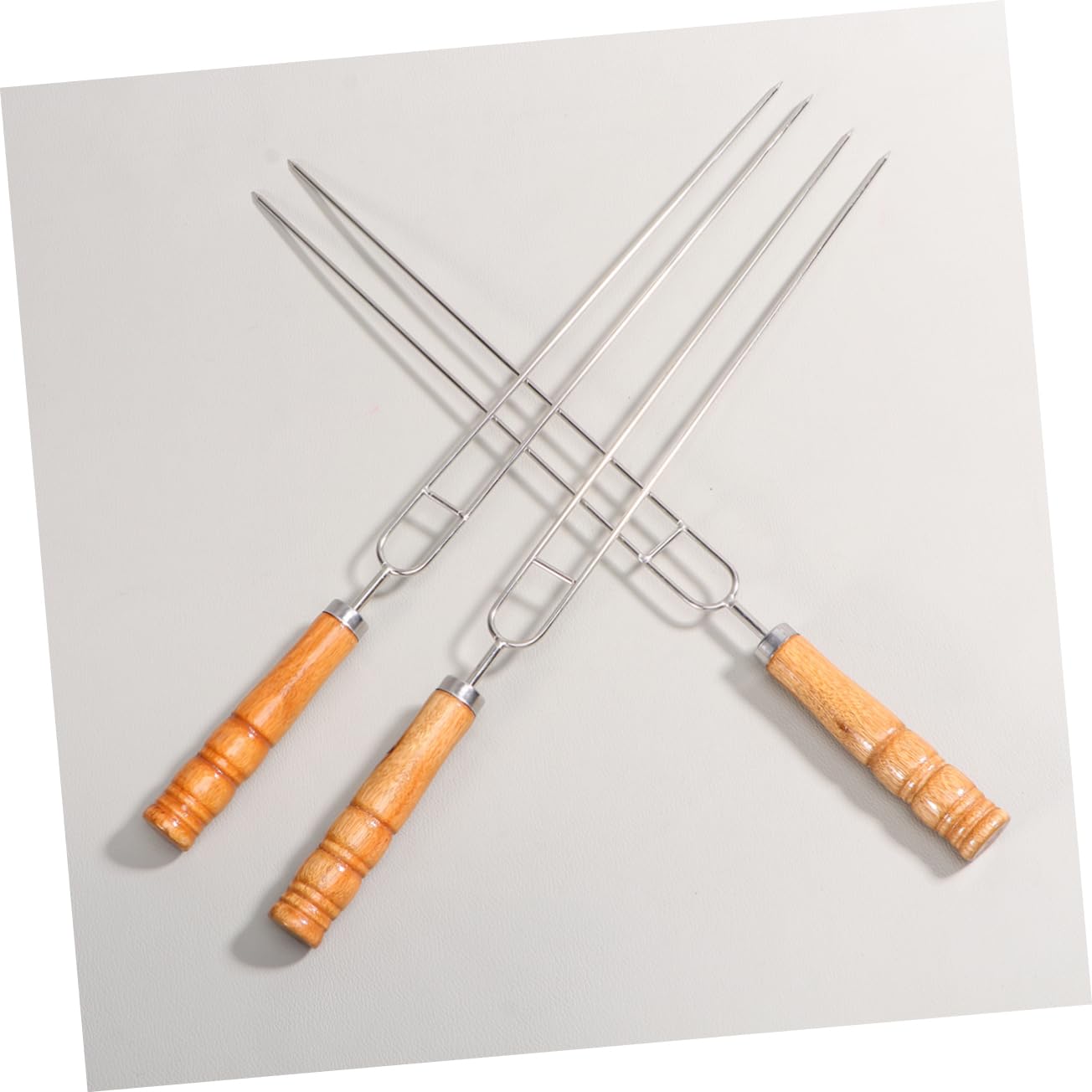 Sosoport 6pezzi Forchette Per Barbecue Inossidabile Con Skewers Punte Per Grigliate Per Picnic Random