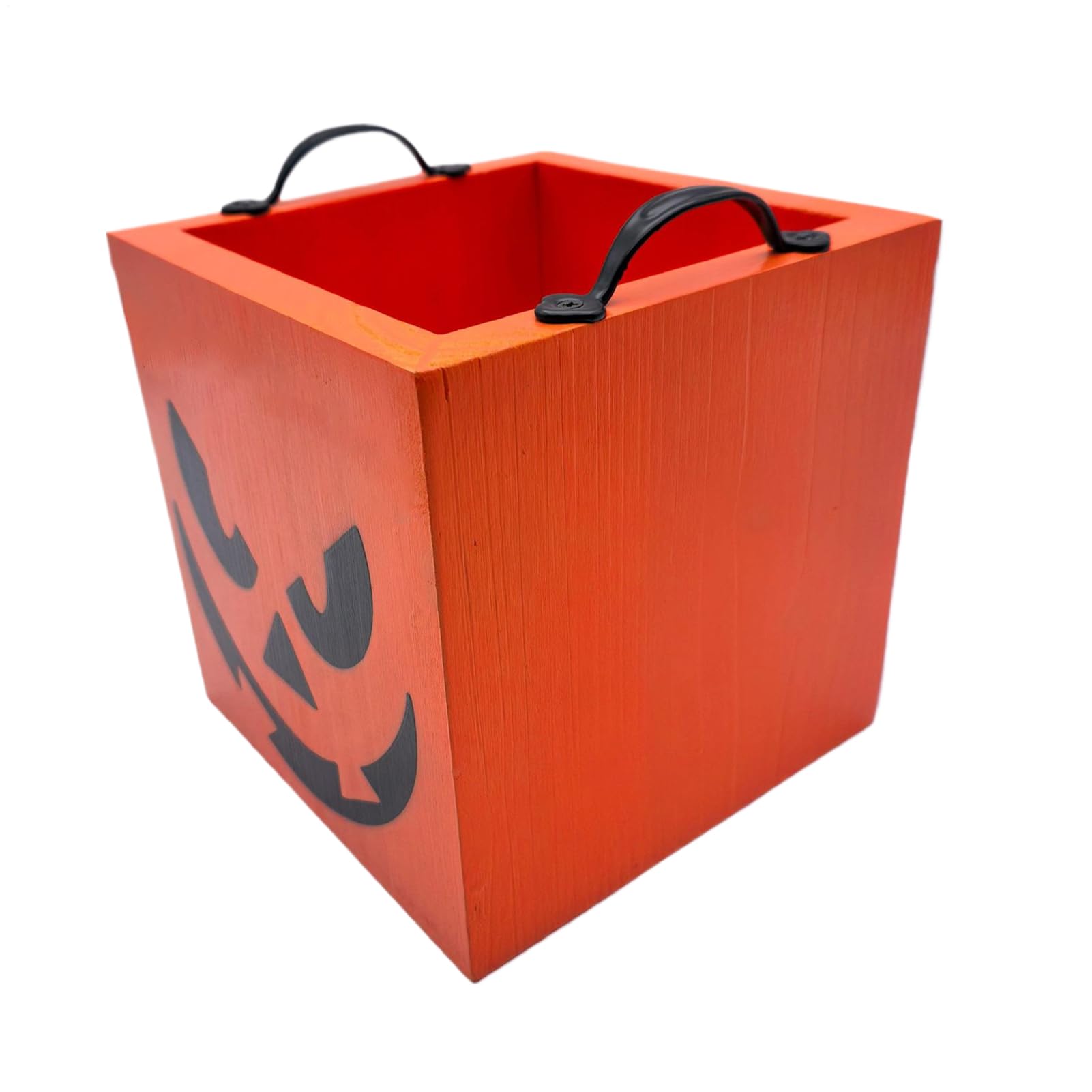 Boîte à bonbons en bois Halloween de 17 cm contenant carré pour fête