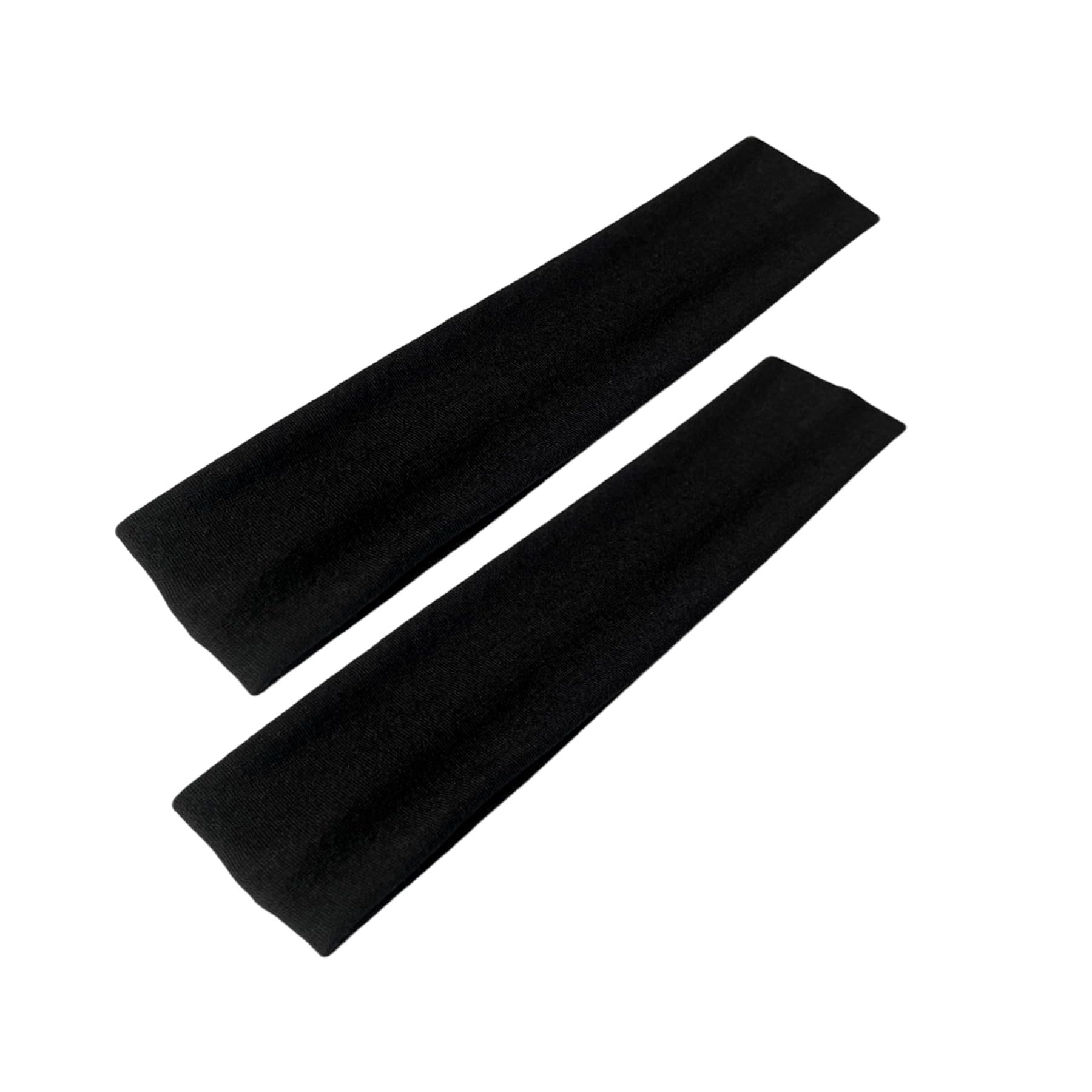 WESTEND CHOICE 5cm Wide Headbands 2 Pack Plain Stretchy Kylie Head Band Bandeau Unisex Headbands for Women & men Soft Hair Band Gym Exercise Yoga Headband (Black)
