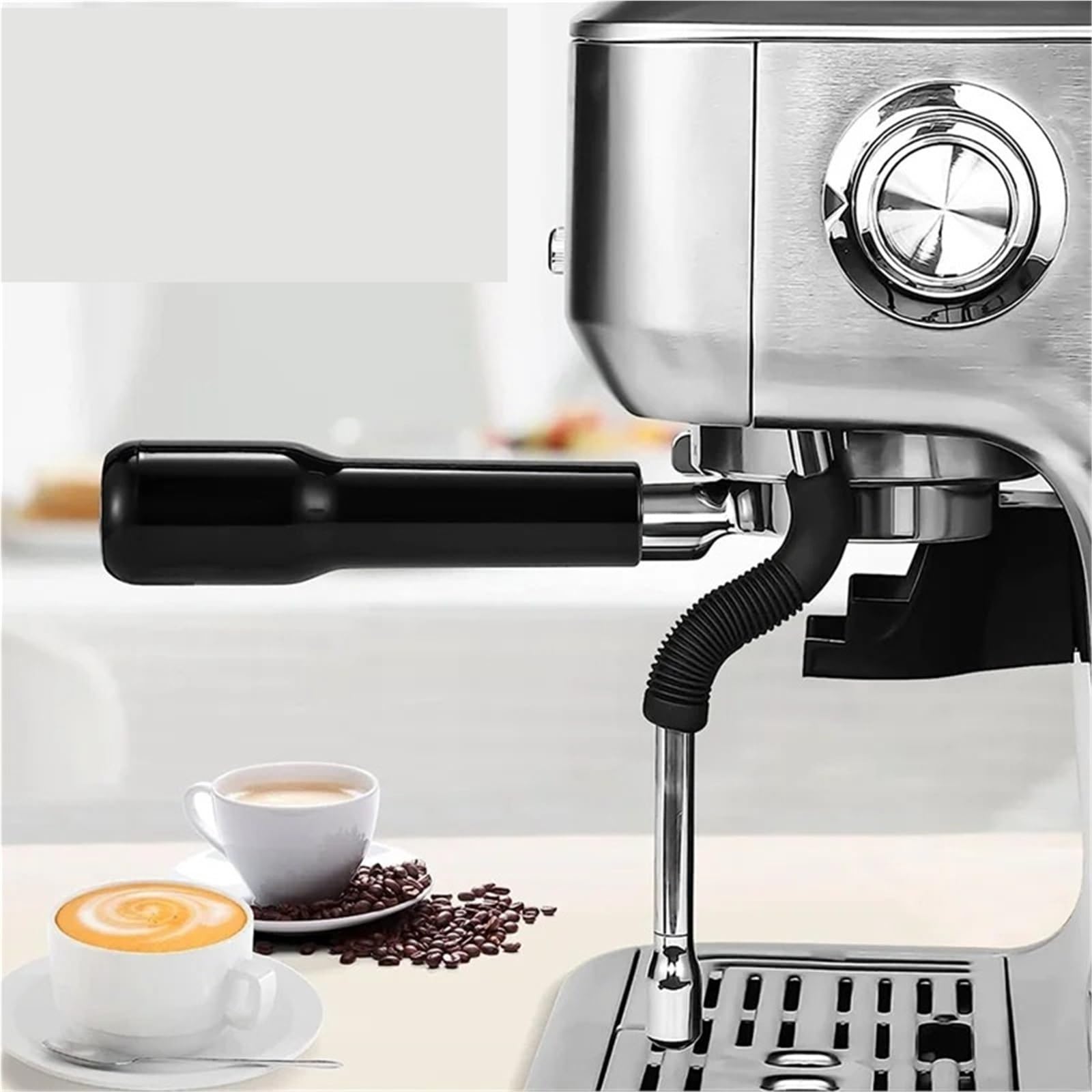 Portafiltro sin fondo de 58 mm con 2 orejas for cafetera espresso, incluye cesta filtro
