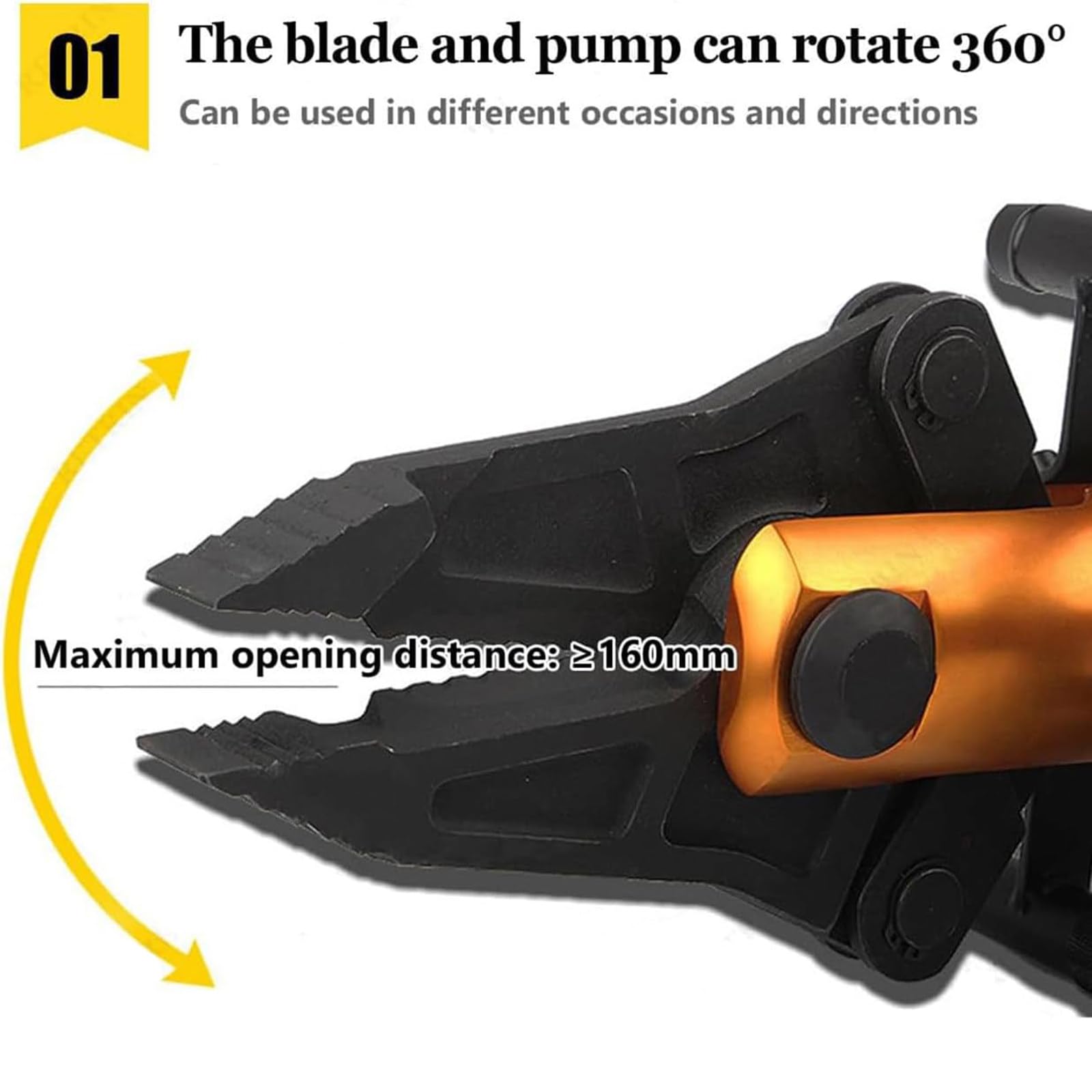 Alicates De Corte Y Extensión Hidráulicos, Fuerza De Corte De 18 T, Fuerza De Extensión De 5,5 T, Giratorios 360°, Para Rescate En Caso De Accidente O Emergencia.(Tamaño_Nombre-Embalaje_De_Madera)