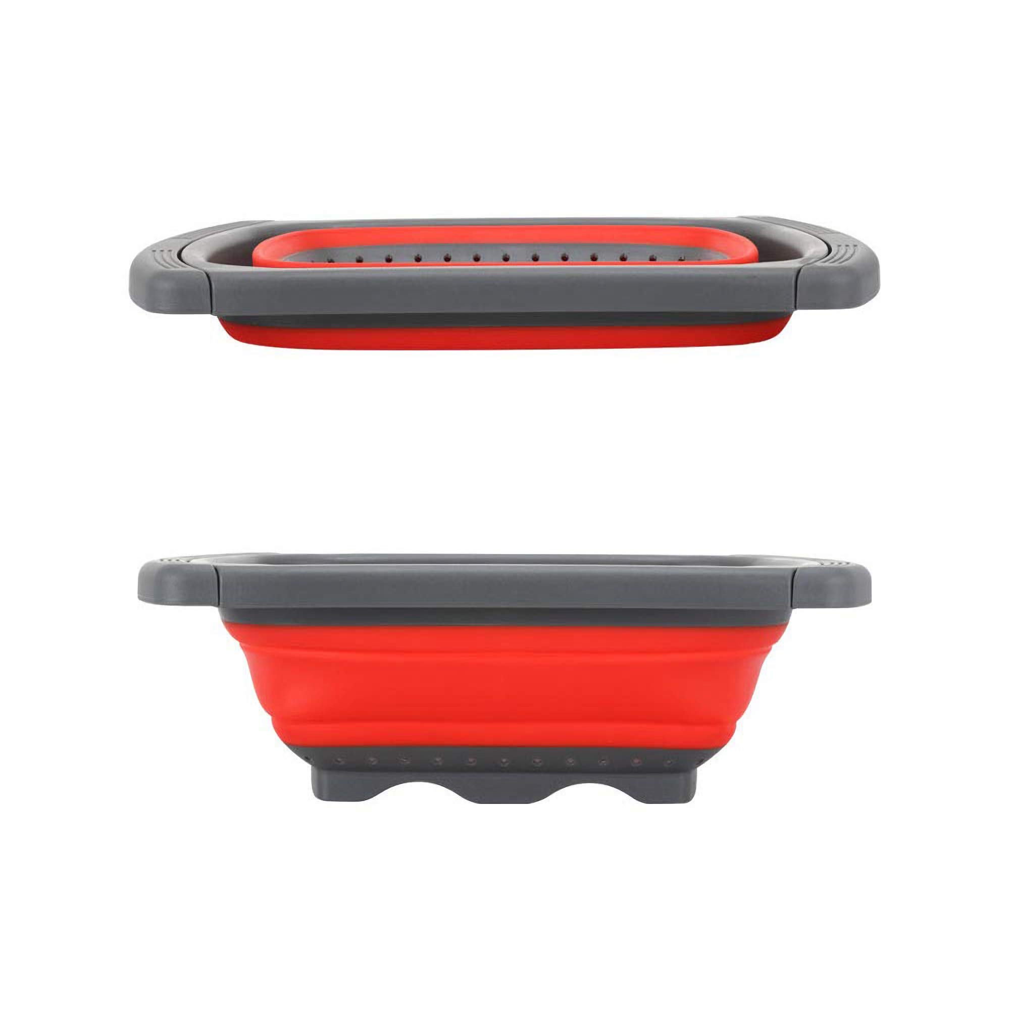 Scolapasta Pieghevole In Silicone Con Manici – Multifunzione, Per Pasta, Verdura E Frutta, Salvaspazio E Lavabile