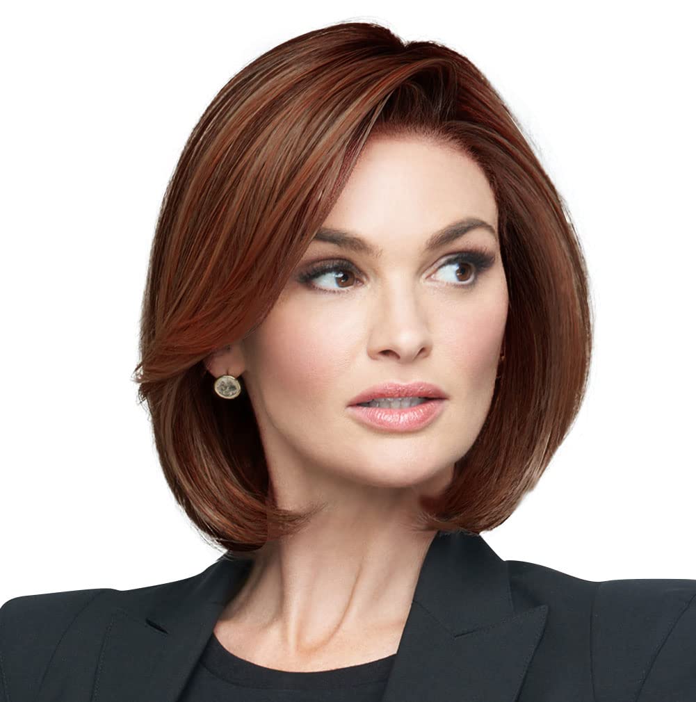 Raquel Welch Portrait Mode Soft Smooth Layered Chin Length Bob Wig by Hairuwear, Average Cap, RL8/12SS Iced Mocha