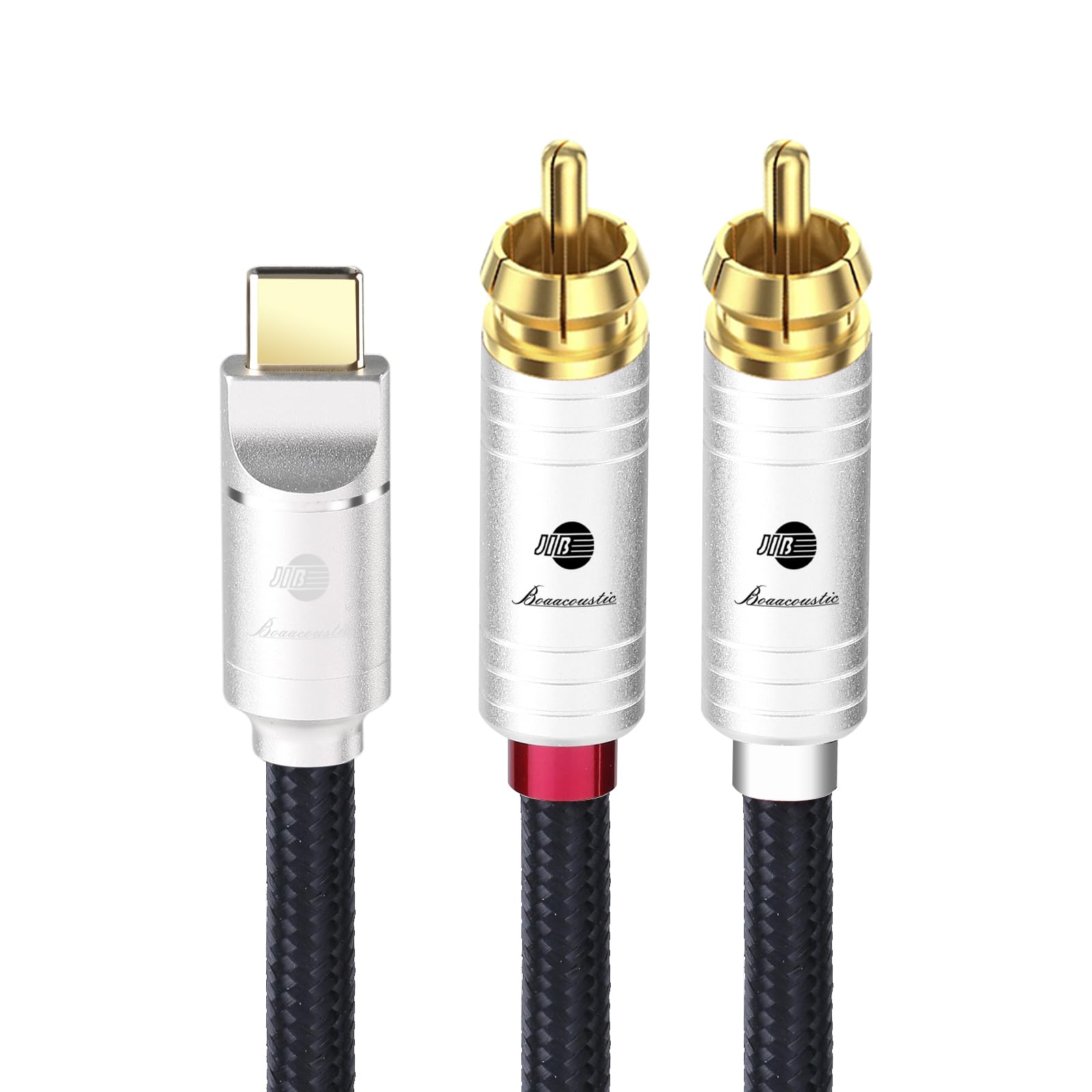 BOAACOUSTIC JIB Cavo USB C a 2 RCA, da tipo C Maschio a 2 RCA Maschio, Cavo Audio con 2 connettori RCA e con spinotto USB di Type C per Huawei Xiaomi Laptop ecc, 1,5 m