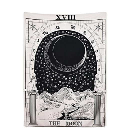 
                            Tarot Tapestry The Moon The Star The Sun Tapestry Medieval Europe Divination Tapestry Wall Hanging Tapestries Mysterious Wall Tapestry Home Decor
                        