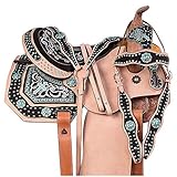 Lussoro Genuine Leather Western Horse Tack Barrel Gaited Pleasure Trail Saddles with Tack Set (Size 16)