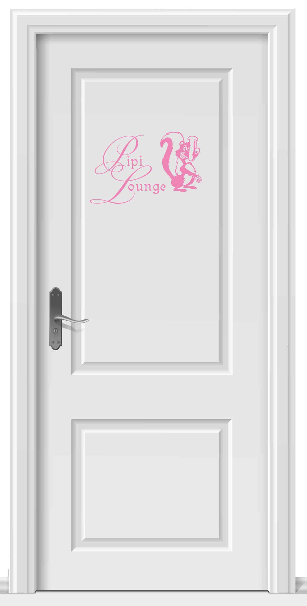 Klebesüchtig Türtattoo „PIPI Lounge“ – 40x28 Cm, Pink, Wandsticker