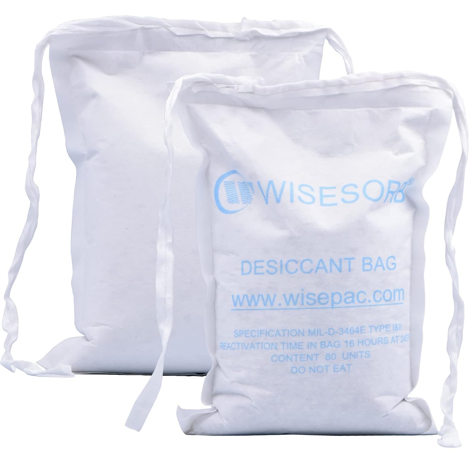 Wisesorb 5 Packs 80 Units Clay Sewn Cloth Desiccant Provides Moisture and Corrosion Protection by Dry-Packs - MIL-D-3464E Type80 Units String Sewn Clay Desiccant Bag