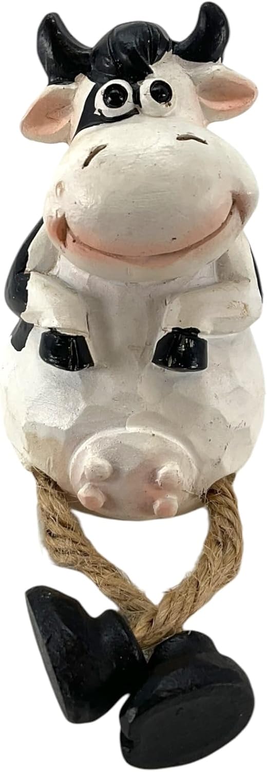 GERSON Rooster, Cow, Duck or Frog Garden Friend Figurine with Dangle Legs 4 Piece Set, U140AST099-KT