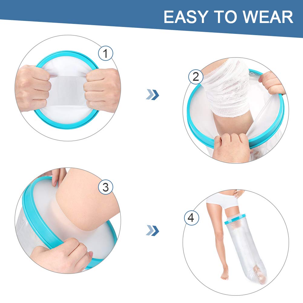 Yosoo Health Gear Housse de Protection Imperméable de Jambe, Imperméable de Plâtre de jambe, Protège-plâtre Jambe pour Adulte pour Le Bain, Maintien au Sec du Bandage 104cm