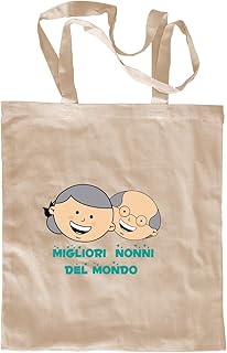 My Custom Style Borsa Shopper Cotone Beige#Nonni-Migliori Nonni# M70