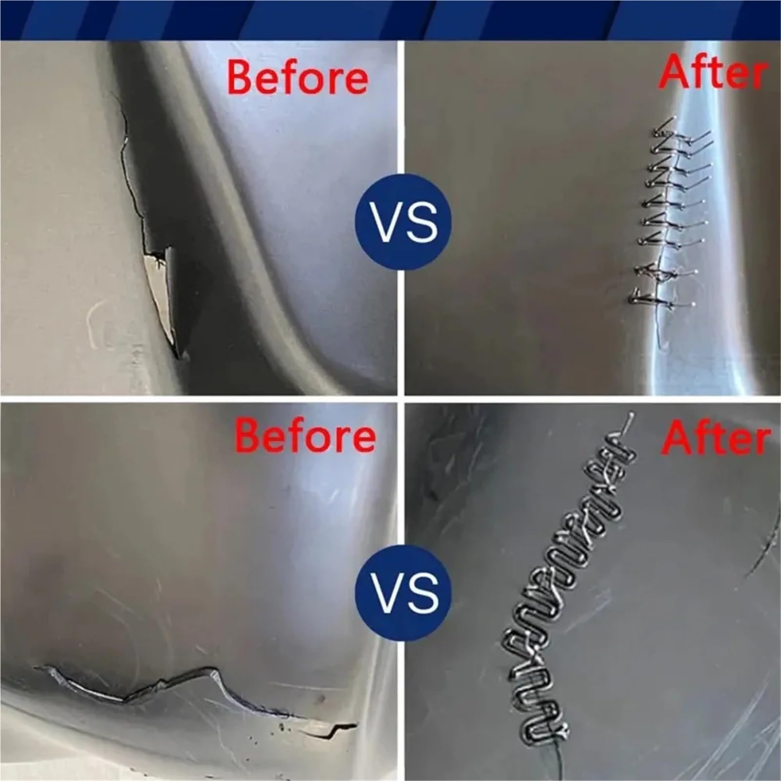 Máquina soldadura Para grapadora caliente para reparación parachoques coche, clavos ondulados precortados, pernos soldados, 100-600 unidades Plástico Soldadura Máquina