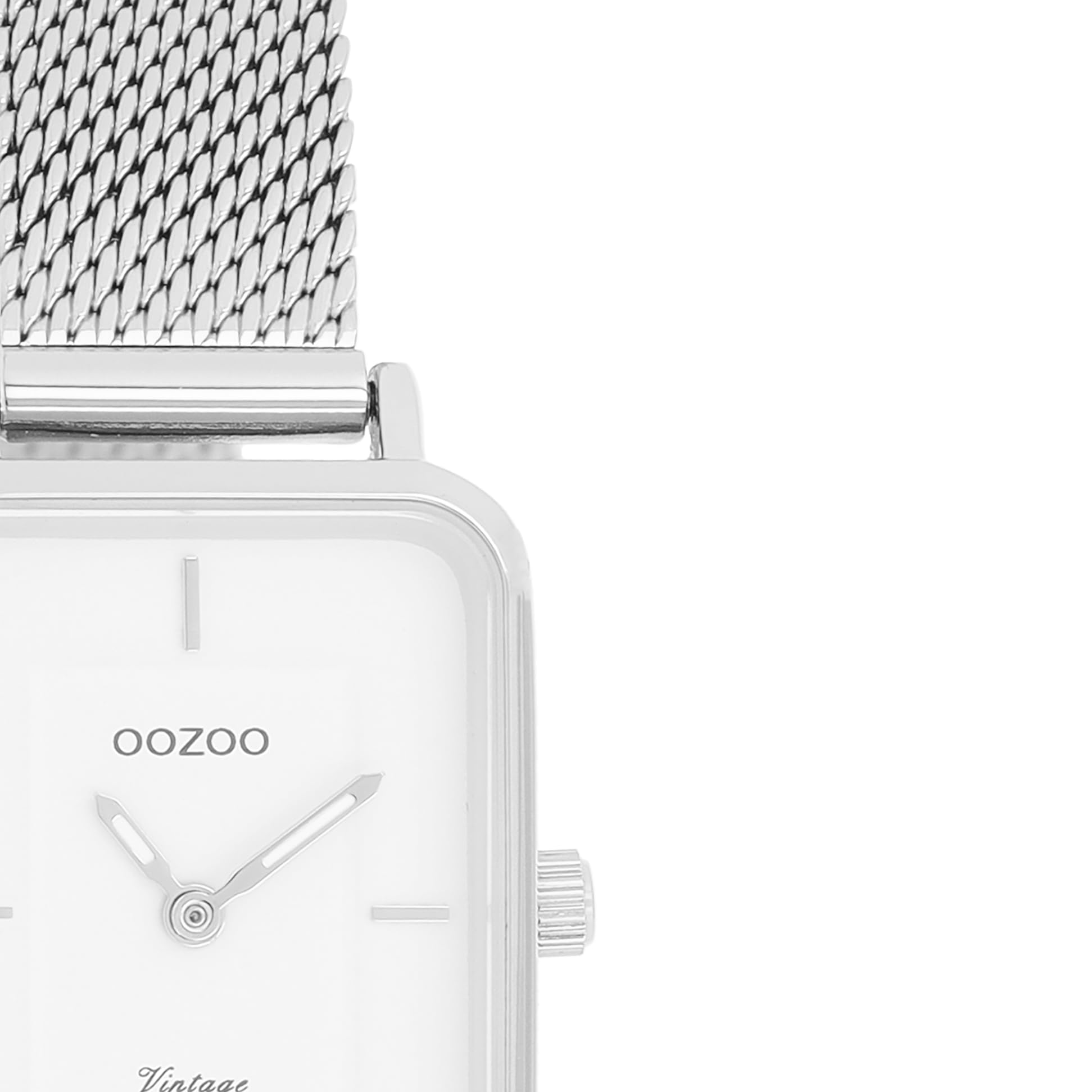 Oozoo Vintage Damen Uhr | Armbanduhr Damen mit Mesharmband | Moderne Uhr für Frauen | Edle Analog Damenuhr in rechteckig C20350_C20354_Parent (24x28mm Gehäuse)