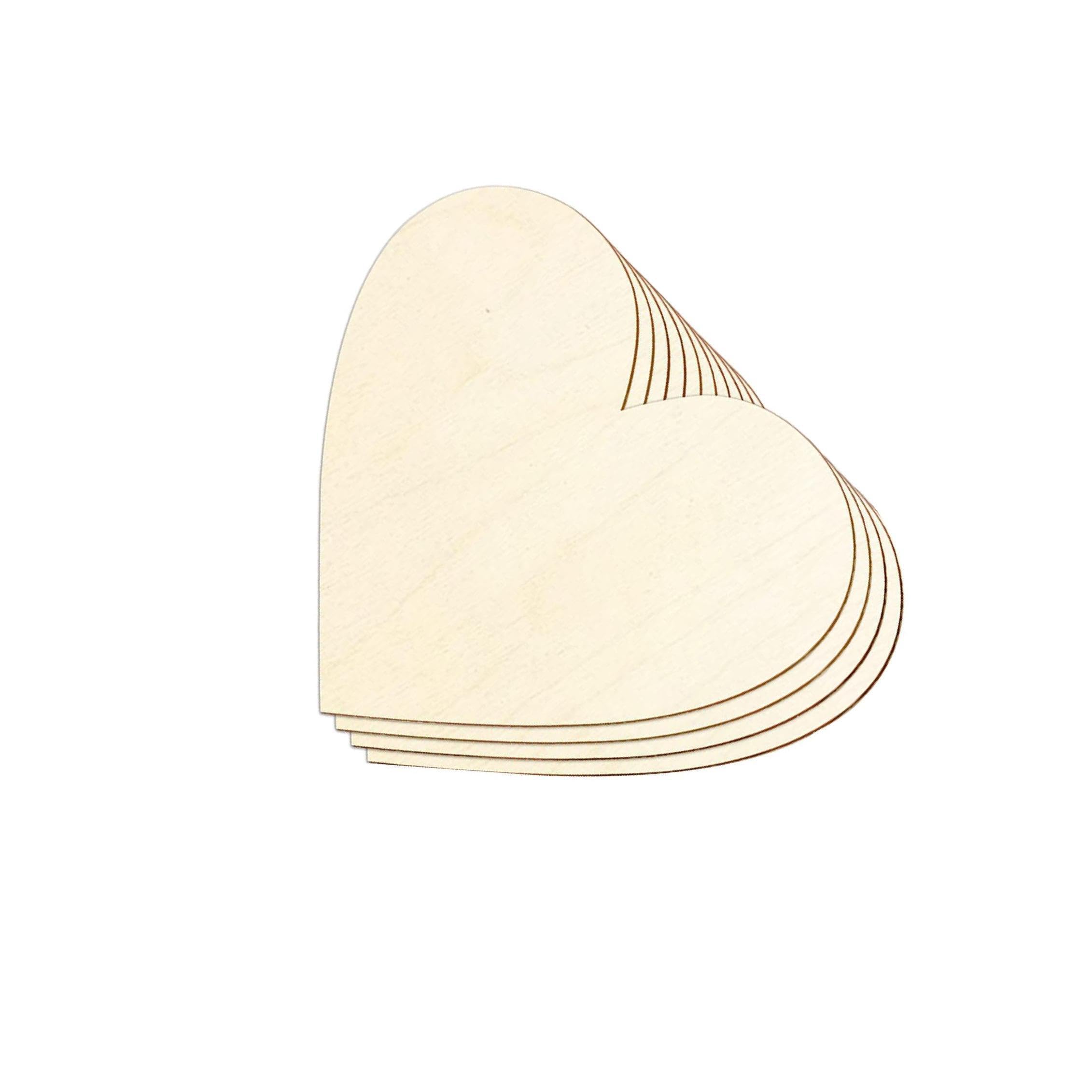 PIXZCSA Wood Plaque Carving Disc Embellishment Essential Unfinished Wood Pieces for Crafts Heart Shaped Festivals Centerpieces Painting Writing Home Party