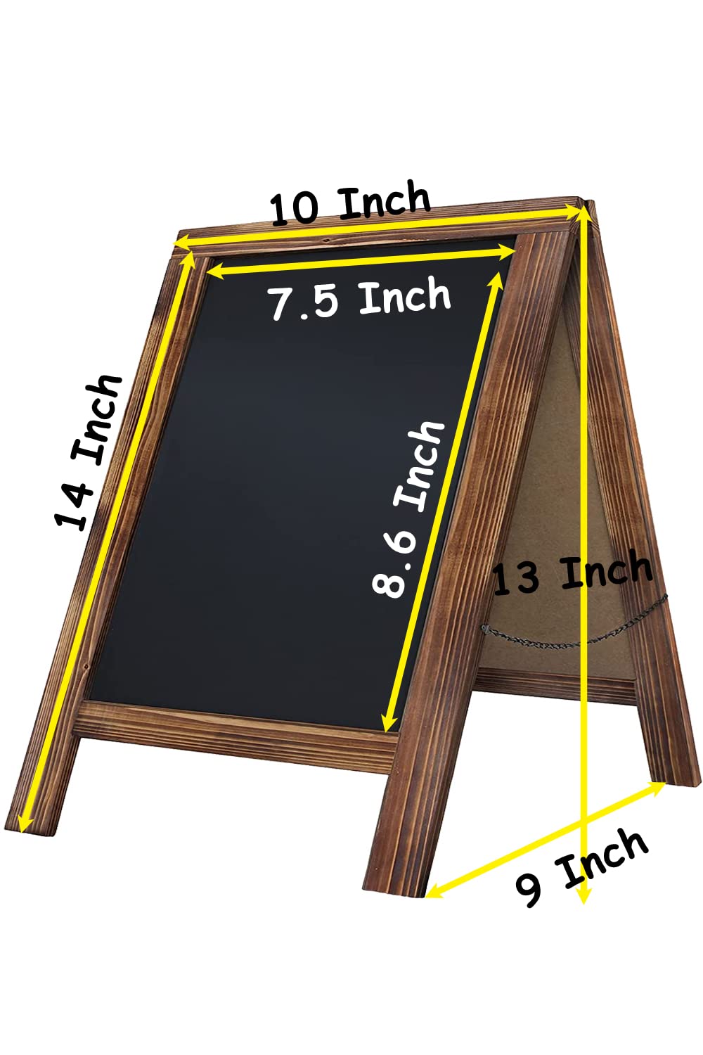 Rustykalna wybielana dwustronna tablica kredowa, 25 cm x 35 cm, mała sztaluga na blat z 8 szt. płynnej kredy do menu, kuchni, restauracji, baru, na wesele i wystrój domu