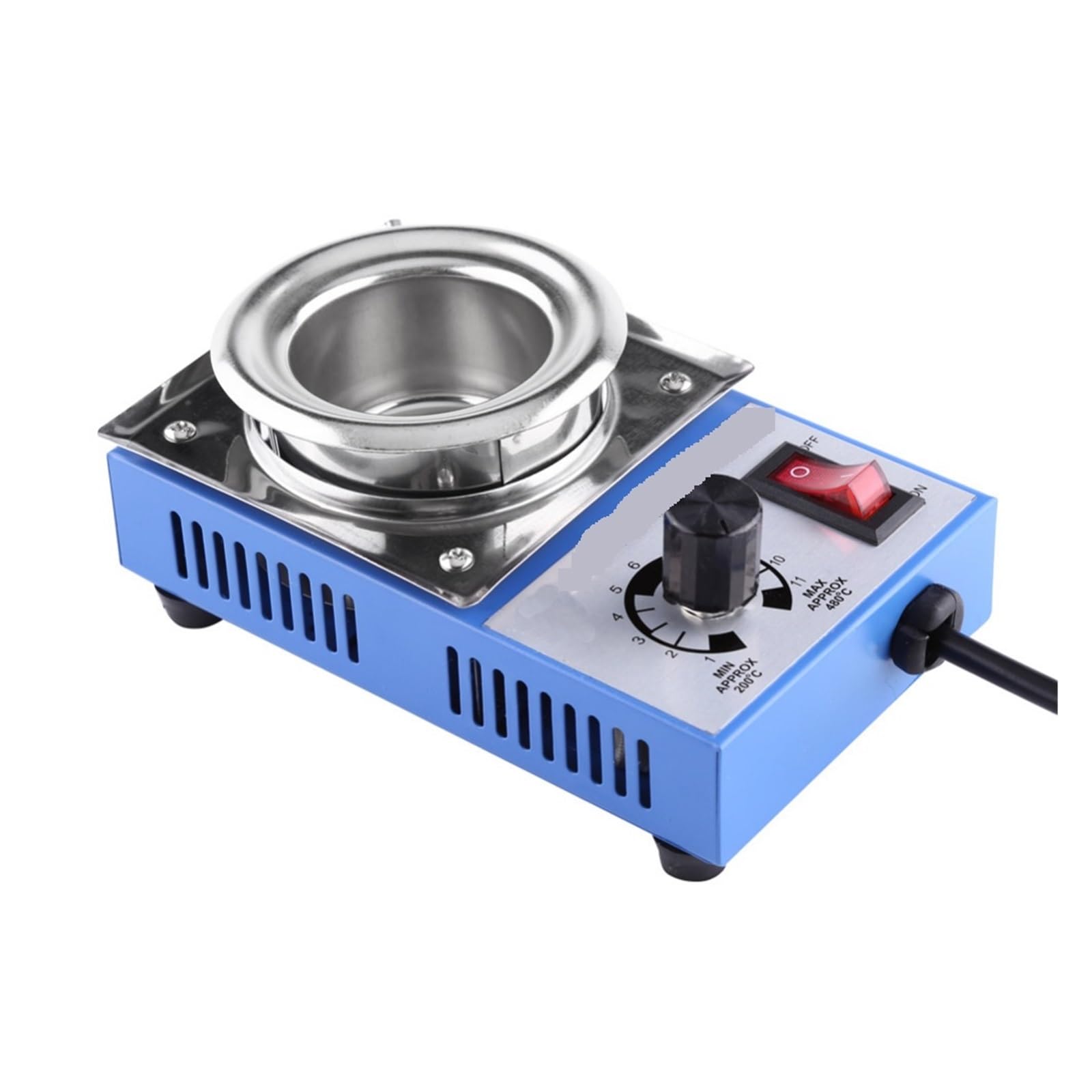 Welding Crucible, 150W Solder Pot Soldering Desoldering Bath 50mm ST-21C 450 Degree Max Stainless Steel Solder Pot Soldering Desoldering Bath(Spare Heating Wire)